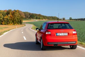 Driving shot of the Audi S3 first generation, year of manufacture 2002