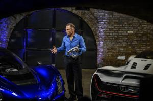 9. CEO and Founder Kevin Czinger at worldwide reveal in London, UK holding a front upper control arm